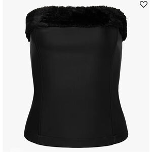 WeWoreWhat Faux Fur Corset Top